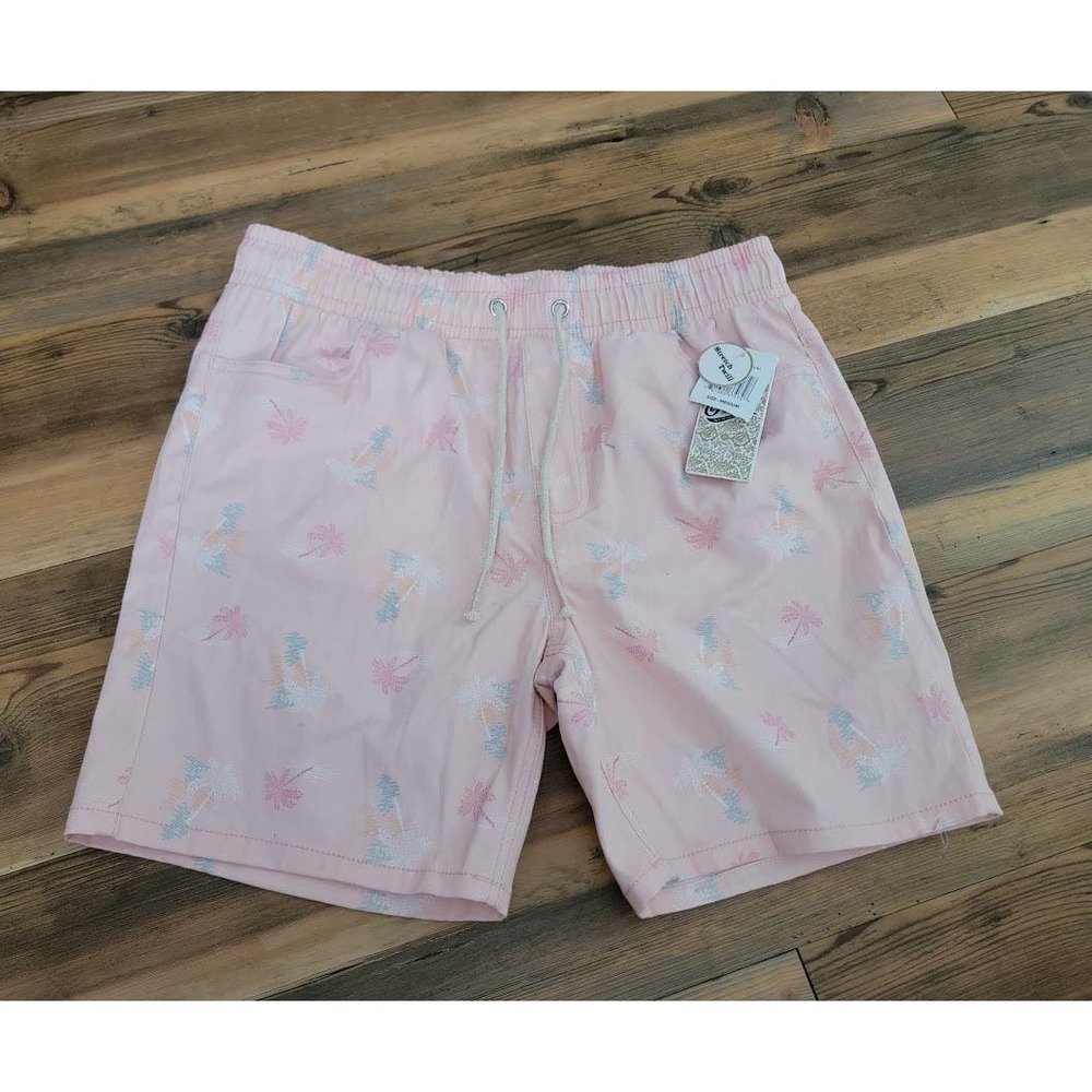 Fresh Prints of Bel Air Shorts Pink Palm Tree- SZ Med - NWT